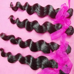 loose curls hair Australia - Neverend K Star Indian Virgin Loose curls wavy 300g lot Natural #1B Human Hair Extensions Best Ever
