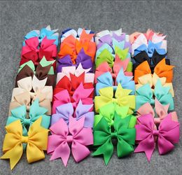 40 Colours Ribbon Bows with Clip solid Colour bows clip baby hair bow boutique hair accessories girls hair clips free shipping