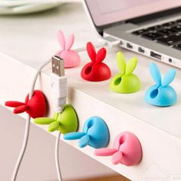 Malloom 2017 4pc Rabbit cable holder Wire Organizer Bobbin Winder Wrap Cord Office Solid Tool USB charger cable Free shipping 300pcs/lot