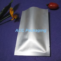 200Pcs/Lot 2''x4.3'' (5x11cm) Pure Aluminium Foil Vacuum Bag Open Top Silver Mylar Heat Sealable Mask / Powder Storage Bag