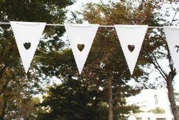 wedding anniversary paper pennant flag banner bunting decor Christmas snowflake garlands Die Cut Snow queen Party Decor white 18ft