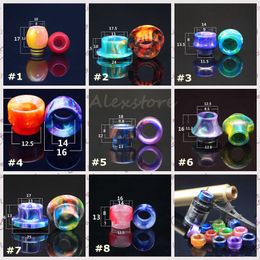 8 Styles Epoxy Resin Drip tip Wide Bore 510 Mouthpiece for Vgod RDTA Goon 528 Gryphon 25 AV Kennedy 24 Vengeance Limitless XL