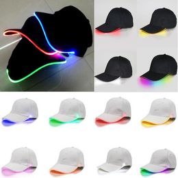 LED Baseball Hats Led Luminous Party Cap Women Men Hockey Snapback Basketball Ball Caps Unisex Fibre Optic Hat Visor Tourism paty