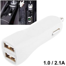 Mini Universal 5V-2.1A /1A Dual USB Port Travel Car Charger adapter For Mobile Phone Tablet PC 500pcs/lot