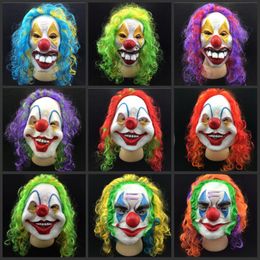 Halloween scary latex clown mask funny clown face horror scary costume party free shipping