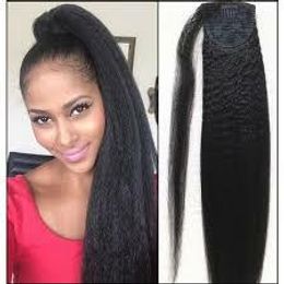 Human Hair Ponytail LIGHT yaki Straight Hairpieces Virgin Brazilian hair Yaki Straight Wrap Around Ponytails Hair extensions