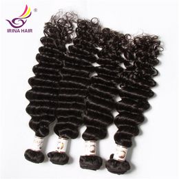 20% Off 2017 new arrival Dyeable Peruvian Malaysian Brazilian Virgin Hair Deep curly Wave 4 Bundles/ lot Human Hair Weft
