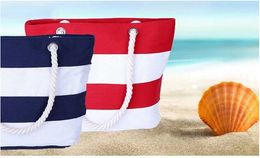 Kadınlar Baskılı Plaj çantası Şerit Tuval Çanta Katlanabilir Alışveriş Su Dalgalanma Tote Omuz çantası Ücretsiz kargo