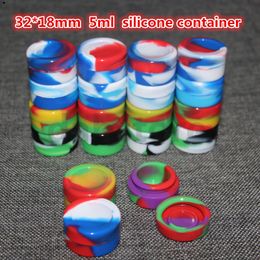 2016 High Quality Silicone Wax Oil Container 5mL 32*18mm Containers Silicone Jars Wax Concentrate Wax Containers Wholesale Free Shipping