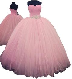 2018 Sexy Pink Ball Gown Quinceanera Dresses with Beaded Sweet 16 Dress Lace Up Floor Length vestido para debutante QC111