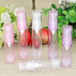 (100pcs)5ml/10ml/15ml empty clear airless pump plastic bottles, Vacuum emulsion pump bottle Mini DIY cosmetics bottles