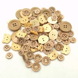 Wooden Buttons 18mm cute 4 holes for handmade Gift Box Scrapbook Craft Party Decoration DIY favor Sewing Accessories