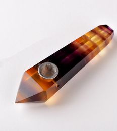New natural quartz crystal smoking pipe fluorite Wand Healing Festival crafts wholesale price