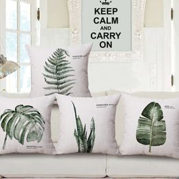 green leaf cushion cover rural nature plant almofada indoor outdoor leaves home decor modern throw pillow case cojines