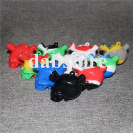 Silicone Water Smoking Pipe silicone Skull Bubbler with filter Mini Silicon Blunt Bong With Rich Color