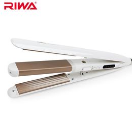 RIWA 2 in 1 Styling Tool Hair Straightener Ceramic Hair Iron Flat Iron Temperature Control Curling Hair Corrugation Board Z8