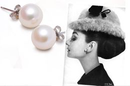 30% Silver Copper plating platinum 925 mark Korean Imitation Pearl Ear Studs 6mm 8mm Girl / lady fashion pearl earrings