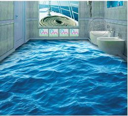 Fashion Customised 3D floor ground water surface wave mural background wall