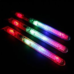 LED Light Stick Rainbow Color Resuable Portable Flash Sticks Glowing In The Dark With Rope Fluorescence Rod For Concert