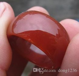 new natural red jade hand carved band ring sz10-10.5 jade ring