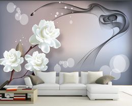 fashion decor home decoration for bedroom White flower smoke dream background wall