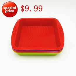 Wholesale- 26.5*24.5*5CM 190G Big And Beautiful Square Quadrate Shape 3D Silicone Cake Mould Baking Tools For Bakeware