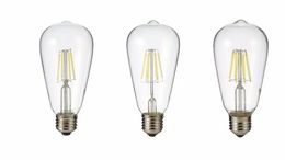 hps bulbos Rebajas Vintage Edison Bombilla E27 AC220V / 110 V Castre de cristal transparente Retro LED Filamento Light ST64