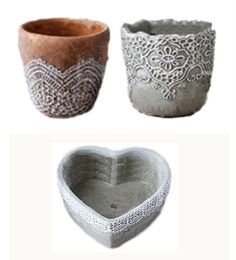 Mini Beautiful Craft Cement Flower Pot Home Office Decorative Planter Pot, Retro Pastoral Concrete Garden Succulent Planter Pots