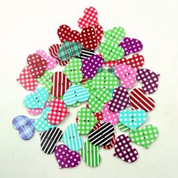 Wooden Buttons 25*20mm heart dots 2 holes for handmade Gift Box Scrapbook Craft Party Decoration DIY favor Sewing Accessories