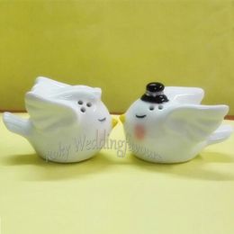 DHL Free Shipping Wholesale 200PCS=100SETS Happily Ever After Love Birds Salt and Pepper Shaker Wedding Souvenirs Gifts Party Keepsake