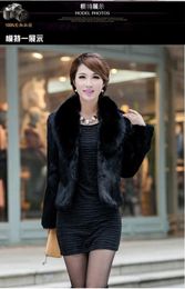 Plus Size Winter Women Short Fur Coat Long Sleeve Jacket Elegant Warm Coat women Outerwear 2022 New Fashion Black White