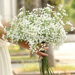 20pcs Artificial Gypsophila White Flower 6 Branches Fake Leaf Home Party Garden Wedding Room Decoration new