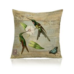 Bird art double sides printing decorative pillow creative home furnishing cushion with linen cotton throw pillow case 17 7x17 7inc3174