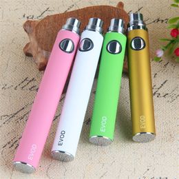 Ecig 510 Thread evod battery for electronic cigarette 650mah 900mah 1100mah 9 Colors with ego USB charger