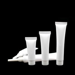 (100pcs)10ml/15ml/20ml/30ml/40ml Cosmetic Empty White Soft Tube Bottle Makeup Cream Lotion Shampoo Container with Cap