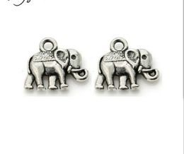 200pcs/lot Antique Silver Plated Elephant Charms Pendant Jewelry Accessories Findings Diy Jewelry Making Handmade 12x14mm