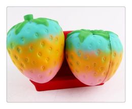 Wholesale squishies Jumbo Squishy Slow Rising Strawberry Cute Straps Charms Kawaii Pendant Bread Kids Toy Decompression Toys