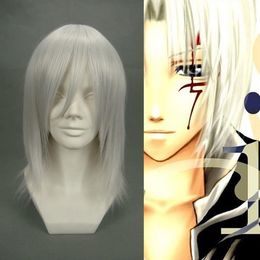 100% Brand New High Quality Fashion Picture full lace wigs>Hot sell ! NEW Riku Silver Grey Medium Long Layered Cosplay Wig