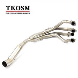 TKOSM New Middle pipe System with Exhaust For Kawasaki ZX6R 2017 Motorcycle Modified Muffler Pipe Front Header Pipe Tube Slip-On