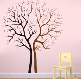 -El más nuevo negro marrón árbol etiqueta de la pared tatuajes de la boda decoración del dormitorio TV fondo decoración arte wallpaper