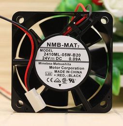 Original NMB 2410ML-05W-B20 6025 6CM 24V 0.09A 2 wire converter dual ball fan