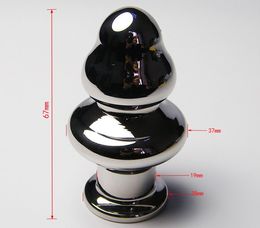 Huge Stainless Steel Butt Plug Smooth Adult Stimulating Pleasure Bump Buttplug Big Anal Sex Toys