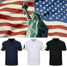 Embroidery 3 Mens Polo Brand USA T Shirt Summer Short Sleeve Tshirt Marque Luxe Homme Franch Men Costume Clothing S-XXL Plus Size