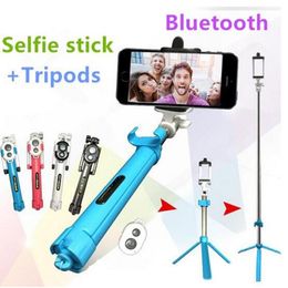 Tripods Holder Selfie Stick Bluetooth 3 In 1 Selfie Timer Monopods Extendable Foldable 270 Degree Rotatable Handheld Bluetooth Remote