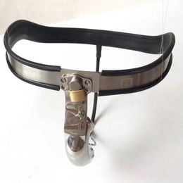 Stainless steel men chastity belt cock ring chastity cage device new style arc Waistline cock cage sex toy