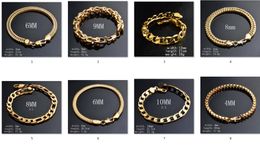 2017 fashion Classic Man woman plated 18k Gold Bracelet Flat snake chain Box chain Figaro Bracelet 10 Style Choice