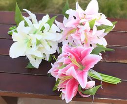 Artificial Lily Flower Bride Bouquet Flower For Bridal Wedding Party Home Office Decorations