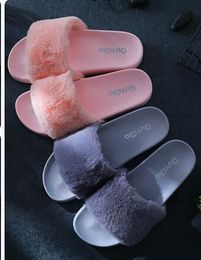 2017 new Fenty fluffy slippers Leadcat women casual shoes sandals rihanna eight color pink black and white gray red slippers