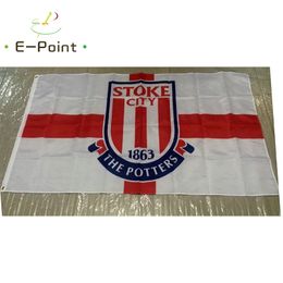 England Stoke City FC Type B 3*5ft (90cm*150cm) Polyester EPL flag Banner decoration flying home & garden flag Festive gifts
