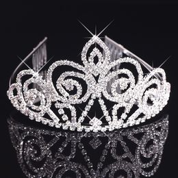 Bridal Tiaras With Rhinestones Wedding Jewelry Girls Headpieces Birthday Party Performance Pageant Crystal Crowns Wedding Accessories #BW-T010